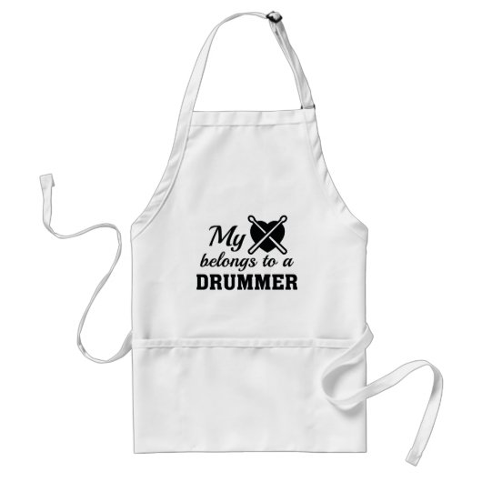 Heart Belange Drummer Standaard Schort (Voorkant)