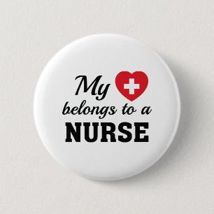 Heart Belangen Nurse Ronde Button 5,7 Cm