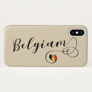 Heart Belgium Mobile Phone Case, Belgische vlag iPhone X Hoesje