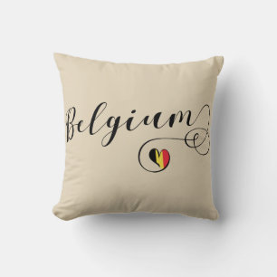 Heart Belgium Pillow, Belgische vlag Kussen