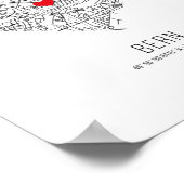 Heart Bern City Map (Zwitserland) Poster (Hoek)