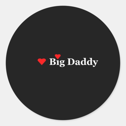 Heart Big Dad Ronde Sticker (Voorkant)