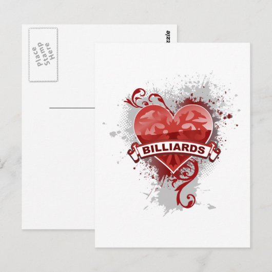 Heart Billiards Briefkaart (Voorkant / Achterkant)