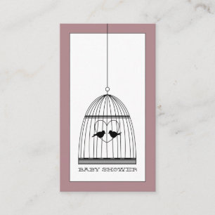 Heart Birdcage Baby shower Ticket Invite Informatiekaartje