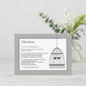  Heart Birdcage Wedding Detail Informatiekaartje (Staand voorkant)