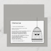  Heart Birdcage Wedding Detail Informatiekaartje (Voorkant / Achterkant)