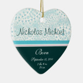 Heart Birth Announcement Keramisch Ornament (Rechts)