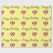 Heart Birthday Cadeaupapier (Vlak)