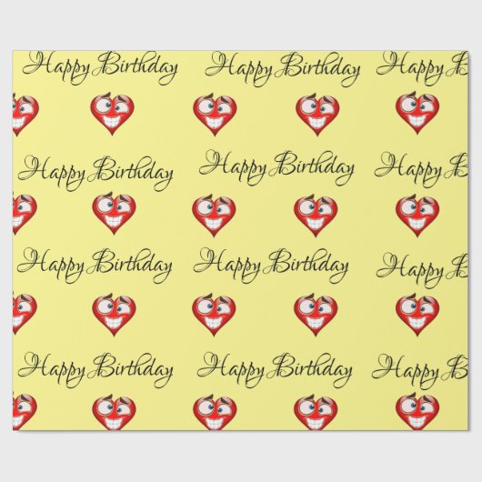 Heart Birthday Cadeaupapier (Vlak)