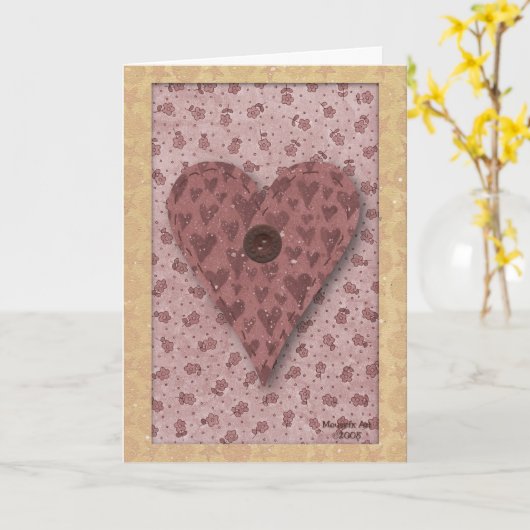 Heart Birthday Kaart (grootmoeder) (groot afdrukke (Gele Bloem)