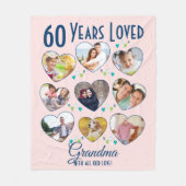 Heart Birthday Photo Collage Fleece Deken (Voorkant)