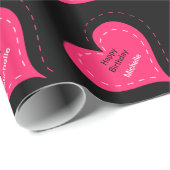 Heart Birthday Wrapping Paper Cadeaupapier (Rol Hoek)