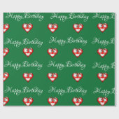 Heart Birthday Wrapping Paper Cadeaupapier (Vlak)