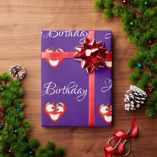 Heart Birthday Wrapping Paper Cadeaupapier (Feestdagen Geschenken)