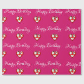 Heart Birthday Wrapping Paper Cadeaupapier (Vlak)
