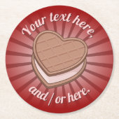 Heart Biscuit-Onderzetter Ronde Kartonnen Onderzetter (Voorkant)