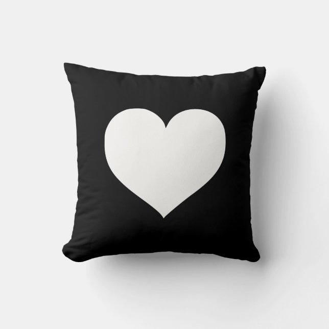 Heart Black en White Collectie Kussen (Voorkant)