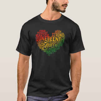 Heart Black Juneteenth 1865 Afro Freedom African A T-shirt