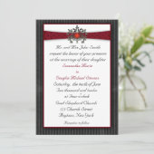 Heart Black Maroon Wedding Kaart (Staand voorkant)