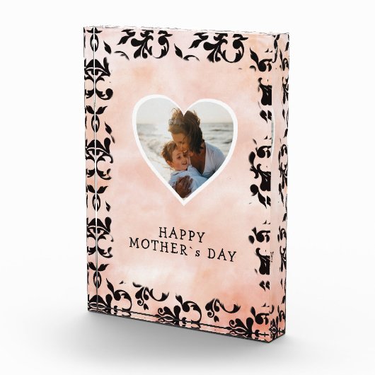 Heart Black Rococo Waterverf Moederdag Fotoblokken (Rechts)