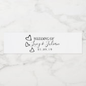 Heart Black White Weddenschap Water Fles Label Waterfles Etiket (Enkel label)