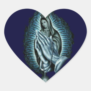 Heart Blessed Virgin Mary Prayer Rosary Hart Sticker