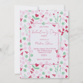 Heart Bloom Meadow on White – Pink & Red Valentine Kaart (Voorkant)