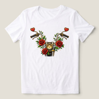 Heart Bloom Rider Dames Bloem Motortrillingshemd Tri-Blend Shirt