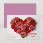 Heart blooming flower gift feestdagenkaart (Voorkant / Achterkant)