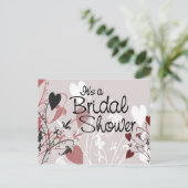 Heart Blossom Briefkaart Uitnodiging (Staand voorkant)
