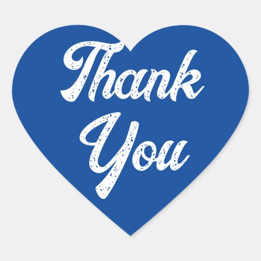 Heart Blue Dank u Sticker (Voorkant)