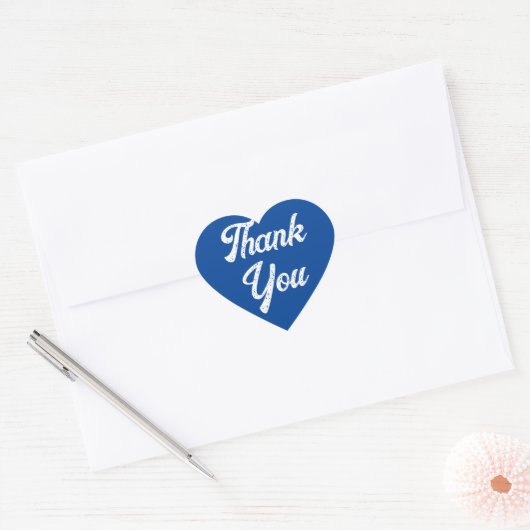 Heart Blue Dank u Sticker (Envelop)