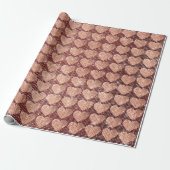Heart Blush Roze Rose Gold Glam Bourgogne Sparkly Cadeaupapier (Uitgerold)