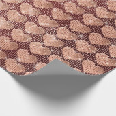 Heart Blush Roze Rose Gold Glam Bourgogne Sparkly Cadeaupapier (Hoek)