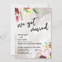 Heart Boho Floral Rustic Wood We hebben een huweli