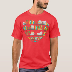 Heart Bookshelves Library Book Liker Graphic T-shirt