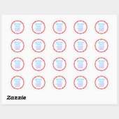 Heart Border Round Sticker with a Business Logo (Vel)