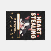 Heart Boston Terrier Dog Funny Gift Bostie Puppy Fleece Deken (Voorkant (Horizontaal))