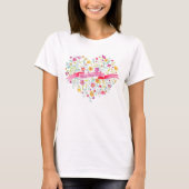 Heart bouquet Best Mam Ever T-shirt (Voorkant)