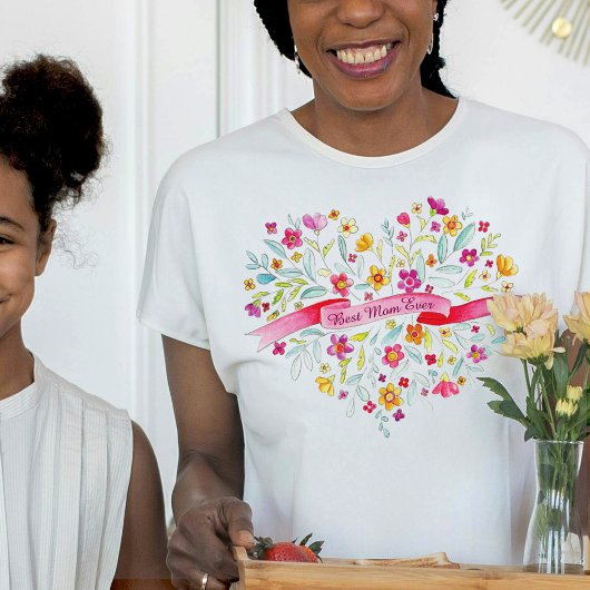 Heart bouquet Best Mam Ever T-shirt
