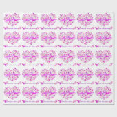 Heart bouquet custom zus name gift cadeaupapier (Vlak)