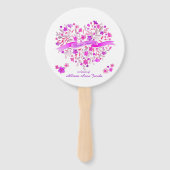 Heart bouquet paars roze vrijgezellenfeest ventila handwaaier (Achterkant)