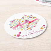 Heart bouquet vrijgezellenfeest onderzetters (Gebogen)