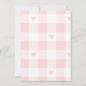 Heart Bow Gingham French Teddy Bear Baby shower Kaart (Achterkant)