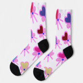  Heart Bow Pattern Personalized Gift Crew Socks Sokken (Links)