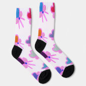  Heart Bow Pattern Personalized Gift Crew Socks Sokken (Rechts)