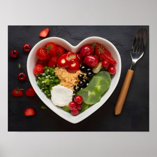 Heart Bowl Dieet Voedsel voor Gezondheid Poster (Voorkant)