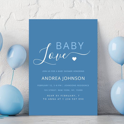Heart Boy Valentijnsdag Baby shower Invitation Save The Date