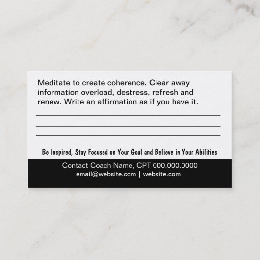 Heart Brain Empower Coaching Visitekaartje (Achterkant)