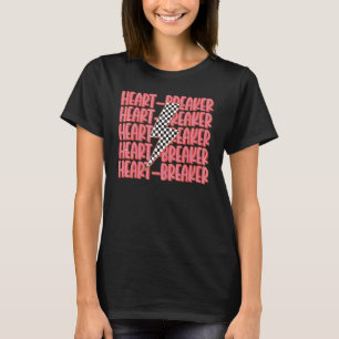 Heart Breaker Gecontroleerde bliksem Funny Valenti T-shirt